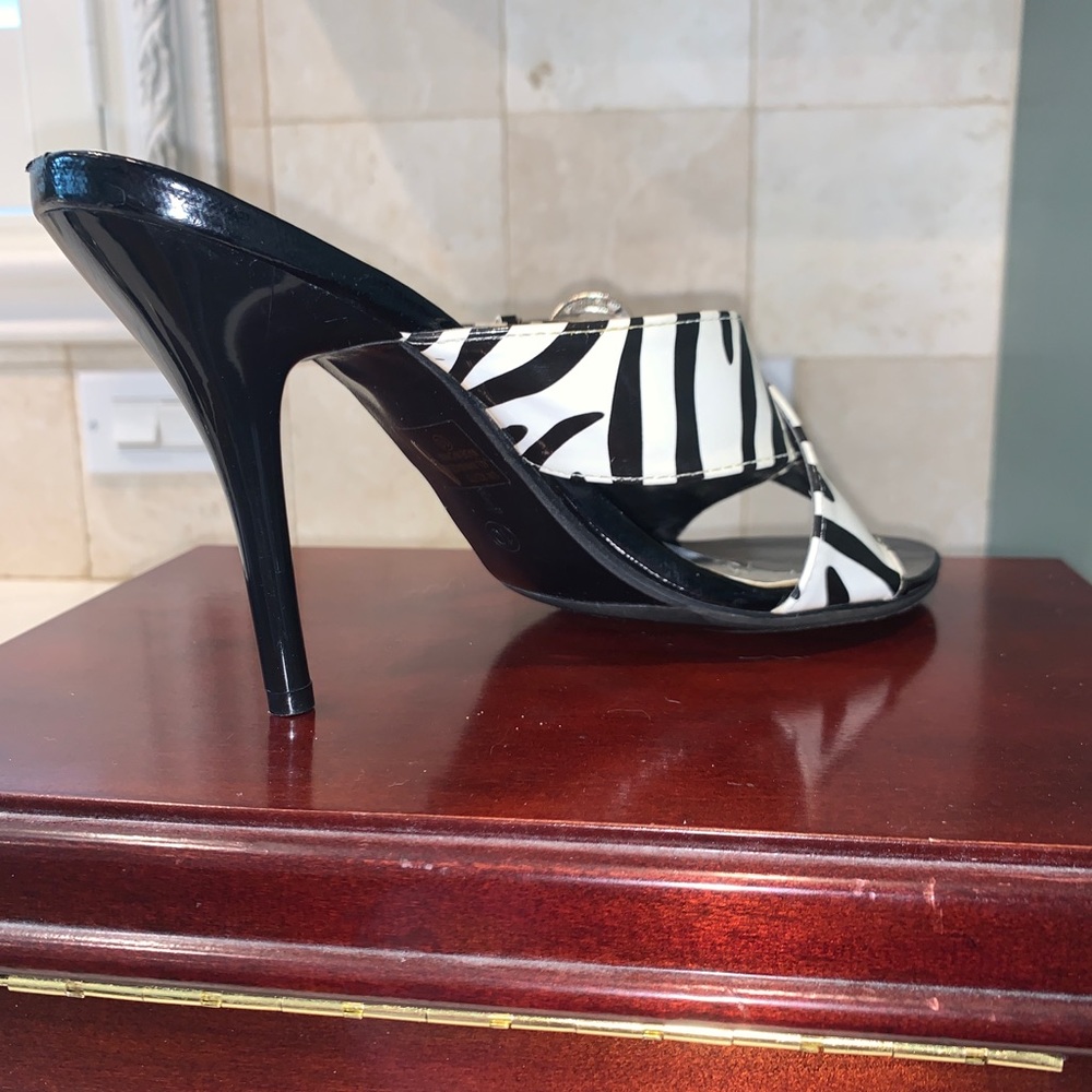 Bolaro Crystal Studded Zebra Print Stilettos